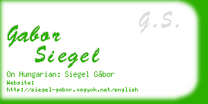 gabor siegel business card